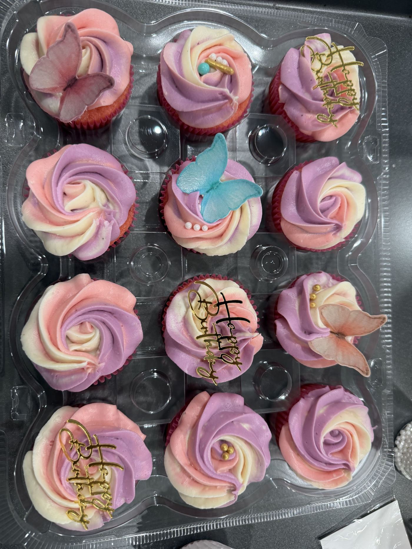 Butterfly rosette cupcakes by RizziBakes