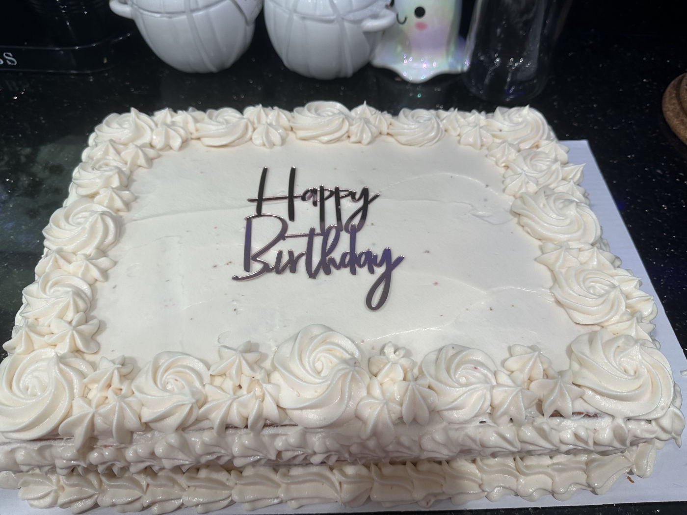 Classic rosette birthday sheet cake by RizziBakes