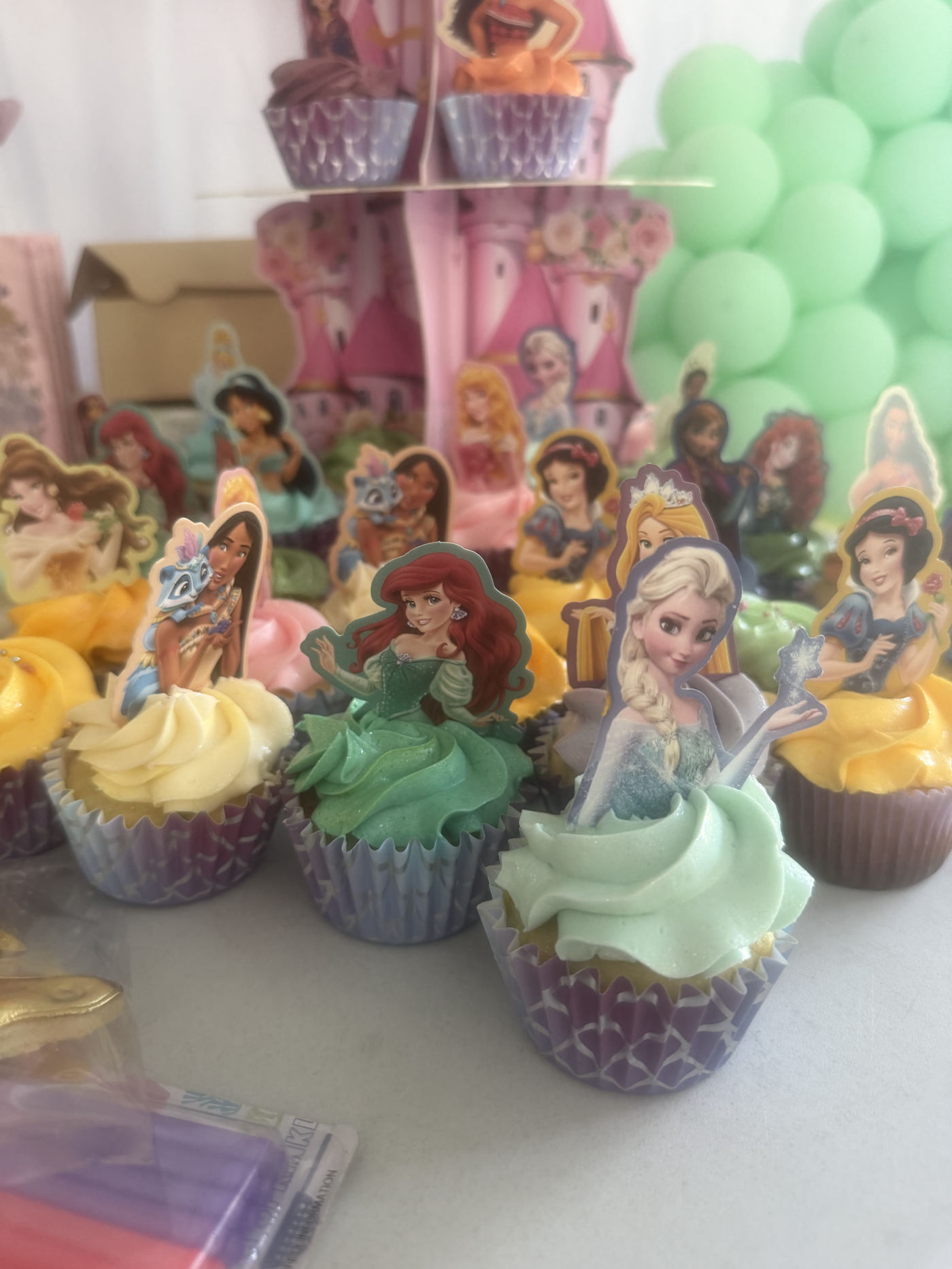 Custom Disney Princess themed cupcakes by RizziBakes